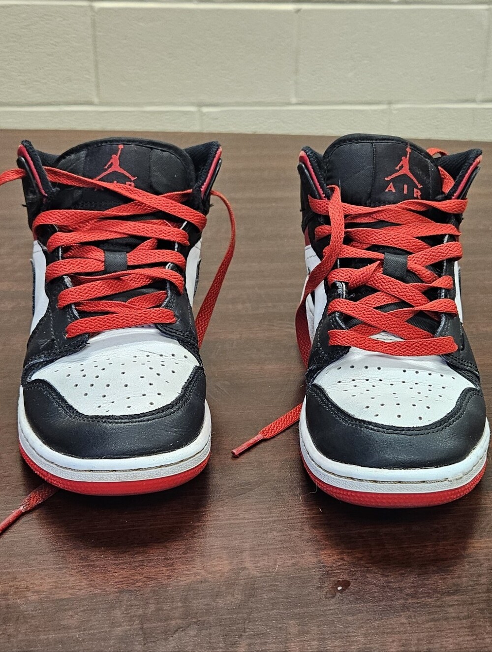 Jordan Kids' Black White Red High-Top Sneakers